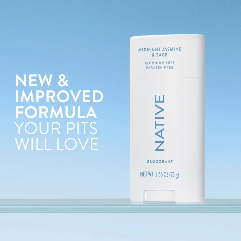 Native Deodorant, Aluminum Free, Midnight Jasmine & Sage, for Women and Men, 2.65 oz
