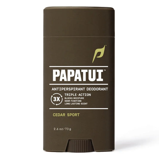 Papatui, Men's Antiperspirant Deodorant, Solid, Cedar Sport, 48-Hour Protection, Sweat + Odor Control, 2.6 oz, Dermatologist-Tested