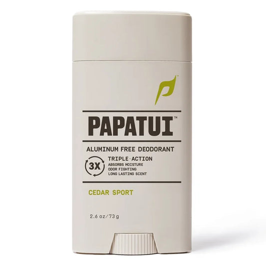 Papatui, Men's Solid Deodorant, Cedar Sport, 48-Hour Odor Protection, 2.6oz, Aluminum-Free, Dermatologist-Tested
