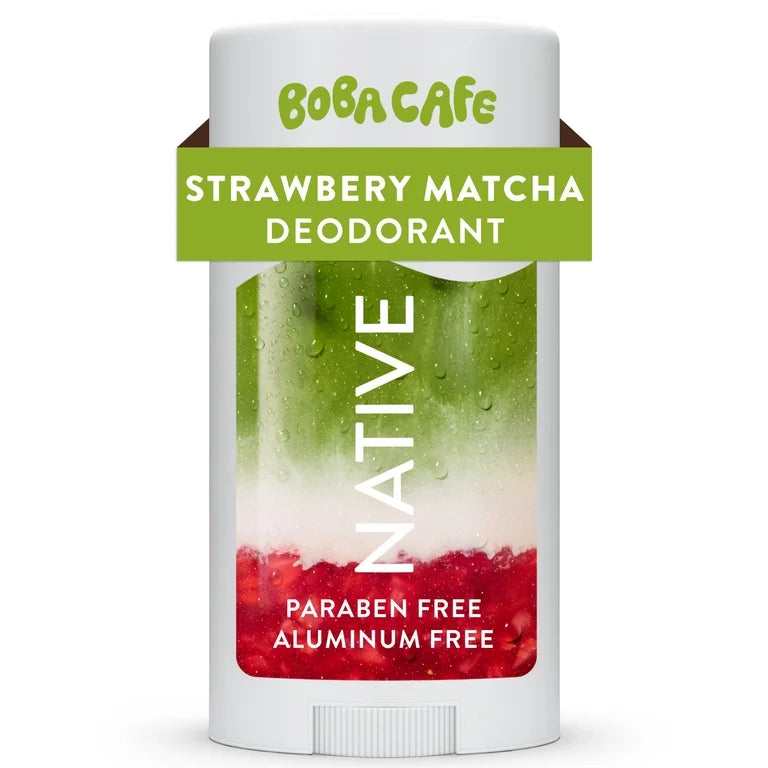 Native Deodorant, Aluminum Free, Limited Edition Strawberry Matcha, for Women and Men, 2.65 oz