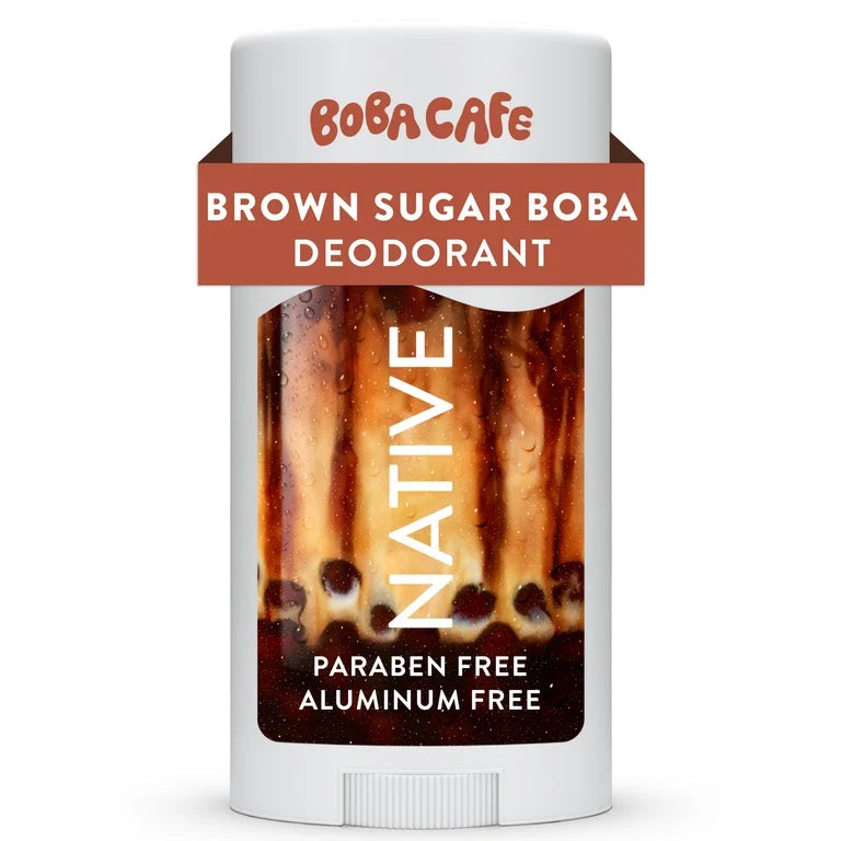 Native Deodorant, Aluminum Free, Limited Edition Brown Sugar Boba, for Women and Men, 2.65 oz
