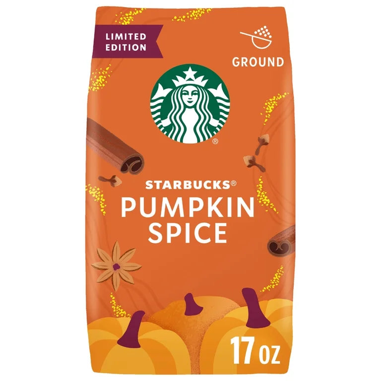 Starbucks Pumpkin Spice, Flavored Ground Coffee, 100% Arabica, Limited Edition, 17 oz