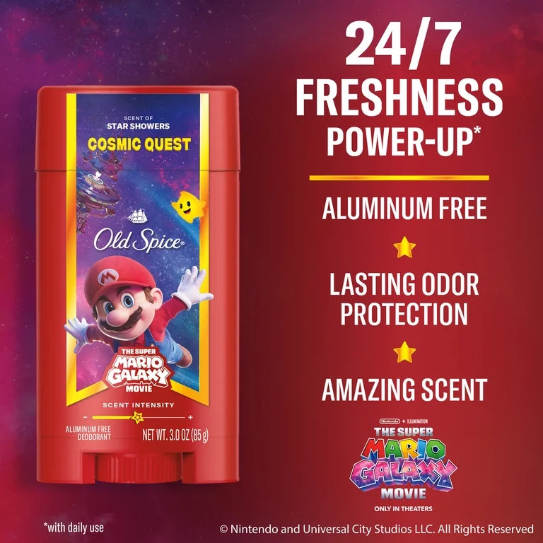 Old Spice Men's Deodorant, Cosmic Quest, Old Spice x The Super Mario Galaxy Movie, 3.0 oz