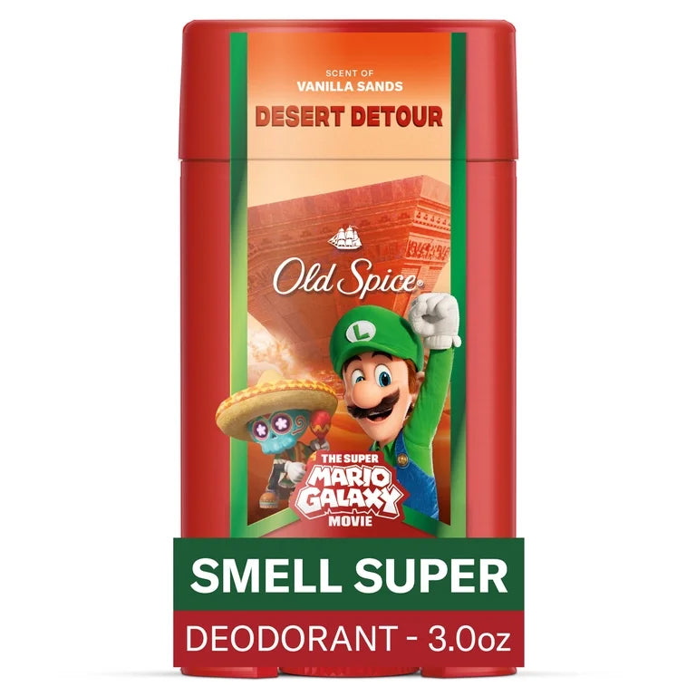 Old Spice Men’s Deodorant Aluminum Free, Desert Detour, Scent of Vanilla Sands, Old Spice x The Super Mario Galaxy Movie, 3.0 oz