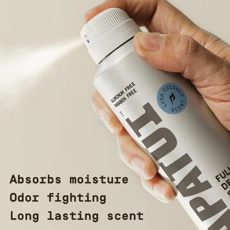 Papatui Full Body Men's Spray Deodorant, Aluminum Free, Lush Coconut, 5 oz