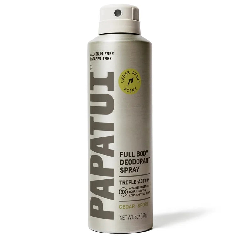 Papatui, Men's Deodorant Spray, Full Body, Cedar Sport, Long,Lasting Odor Protection, 5 oz, Aluminum-Free, Dermatologist-Tested