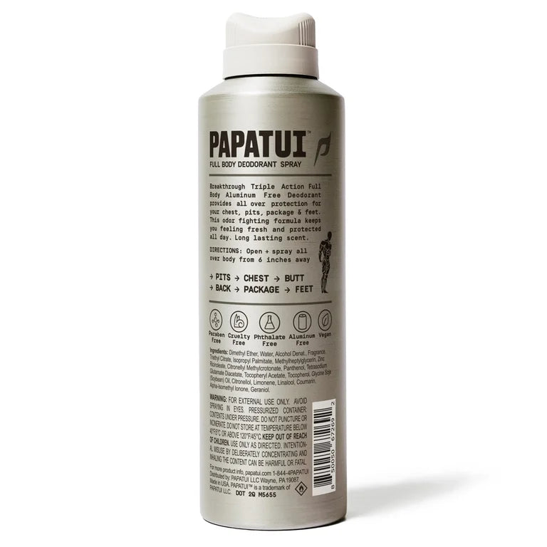 Papatui, Men's Deodorant Spray, Full Body, Cedar Sport, Long,Lasting Odor Protection, 5 oz, Aluminum-Free, Dermatologist-Tested