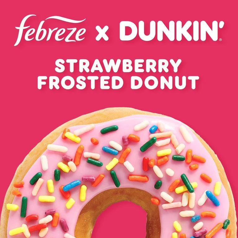 Febreze Plug In Air Freshener, Odor-Fighting Scented Oil Refill, Dunkin' Strawberry Frosted Donut Scent, 2 Refills