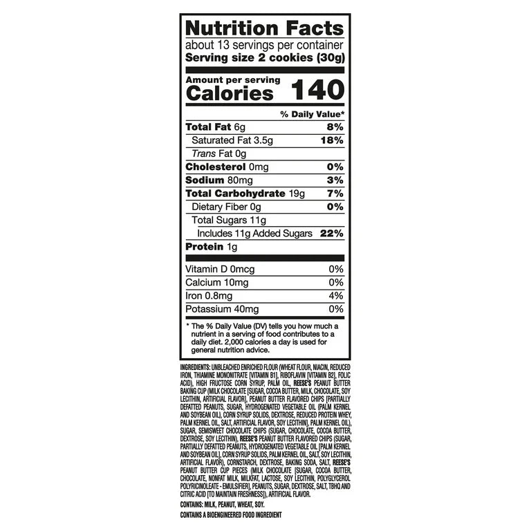 CHIPS AHOY! Chewy Chocolate Chip Cookies with Reese's Peanut Butter Cups, Family Size, 14.25 oz