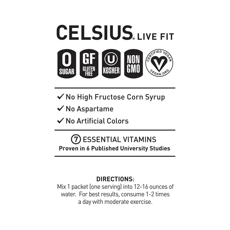 CELSIUS On The Go Energy Drink Mix, Strawberry Coconut (14 Stick Pack)