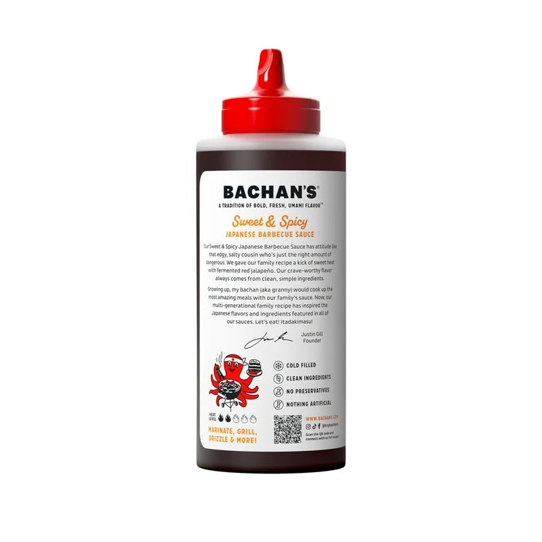 Bachan's Sweet & Spicy Japanese BBQ Sauce, 16oz Bottle - Bold, Fresh, Umami Flavor