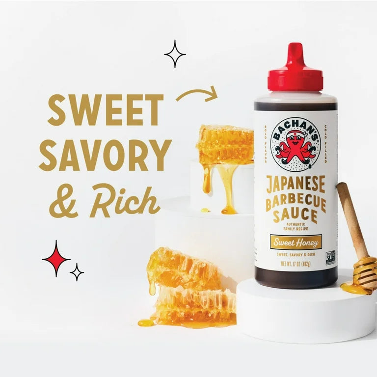 Bachan's Sweet Honey Japanese BBQ Sauce, 17oz Bottle - Bold, Fresh, Umami Flavor