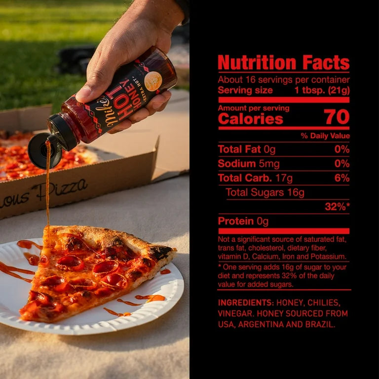 Mike's Hot Honey Extra Hot Honey with a Kick! Gluten-Free and Paleo, 12 oz