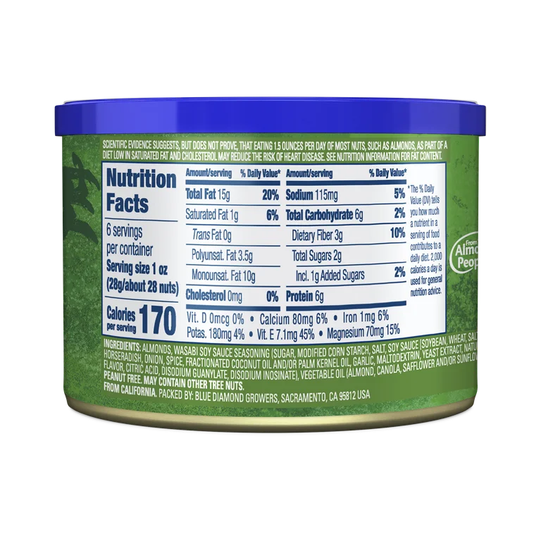 Blue Diamond Almonds, Bold Wasabi & Soy Sauce Flavored, 6 oz