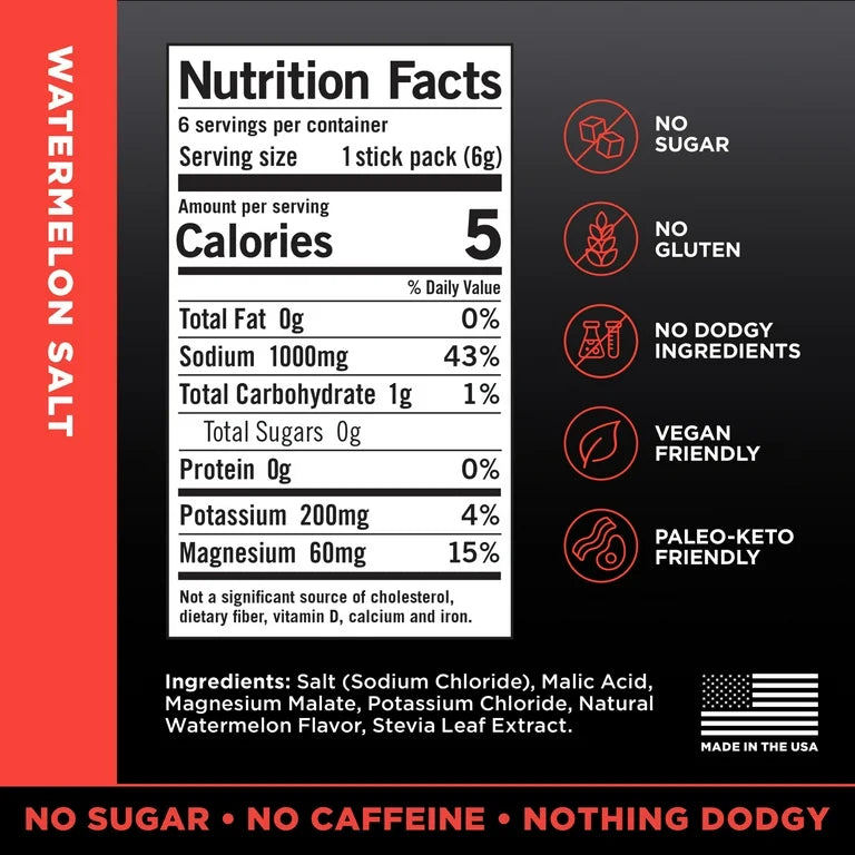 LMNT Zero Sugar Electrolyte Drink Mix - Watermelon - 6ct