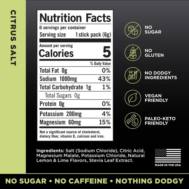 LMNT Zero Sugar Electrolyte Drink Mix - Citrus - 6ct