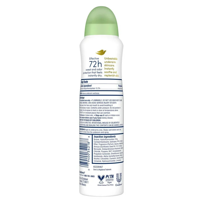Dove Advanced Care Antiperspirant Deodorant Dry Spray Cool Essentials 3.8 oz