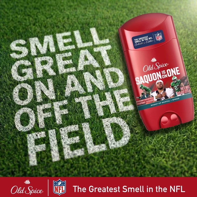 Old Spice Men's Antiperspirant Deodorant, NFL Collection, Saquon Soar, Santal + Speed, 2.6oz