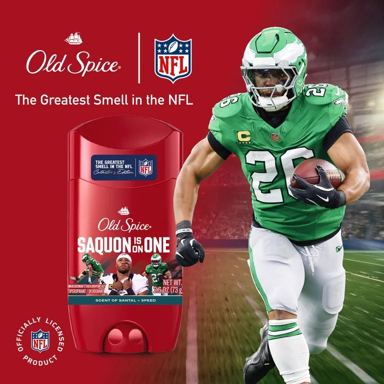 Old Spice Men's Antiperspirant Deodorant, NFL Collection, Saquon Soar, Santal + Speed, 2.6oz