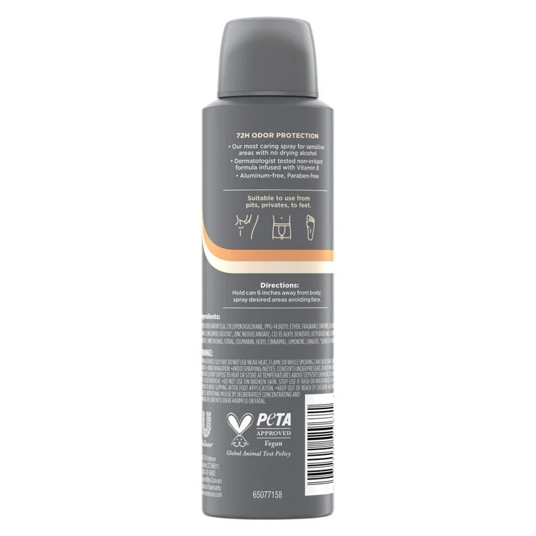 Dove Men+Care Whole Body Deo Aluminum Free Deodorant Spray Suitable from Pits, Privates, to Feet Cedar + Shea Butter with Vitamin E, 4 oz