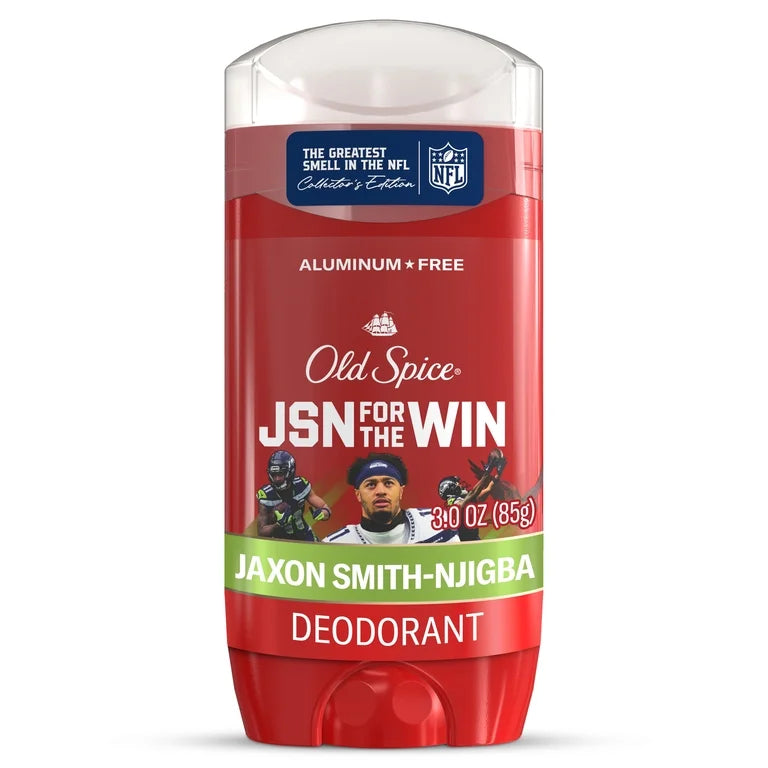 Old Spice Men's Aluminum Free Deodorant, NFL Collection, Jaxon Smith-Njigba, Scent of Cashmere + Catches, 24/7 Signature Scent, Lasting Freshness, 3.0 oz