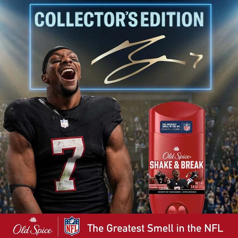Old Spice Men's Antiperspirant, NFL Collection, Bijan Robinson, Scent of Swagger + Spin Moves, 24/7 Sweat Protection, Signature Scent, 2.6 oz