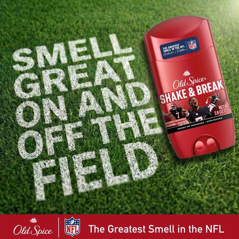 Old Spice Men's Antiperspirant, NFL Collection, Bijan Robinson, Scent of Swagger + Spin Moves, 24/7 Sweat Protection, Signature Scent, 2.6 oz