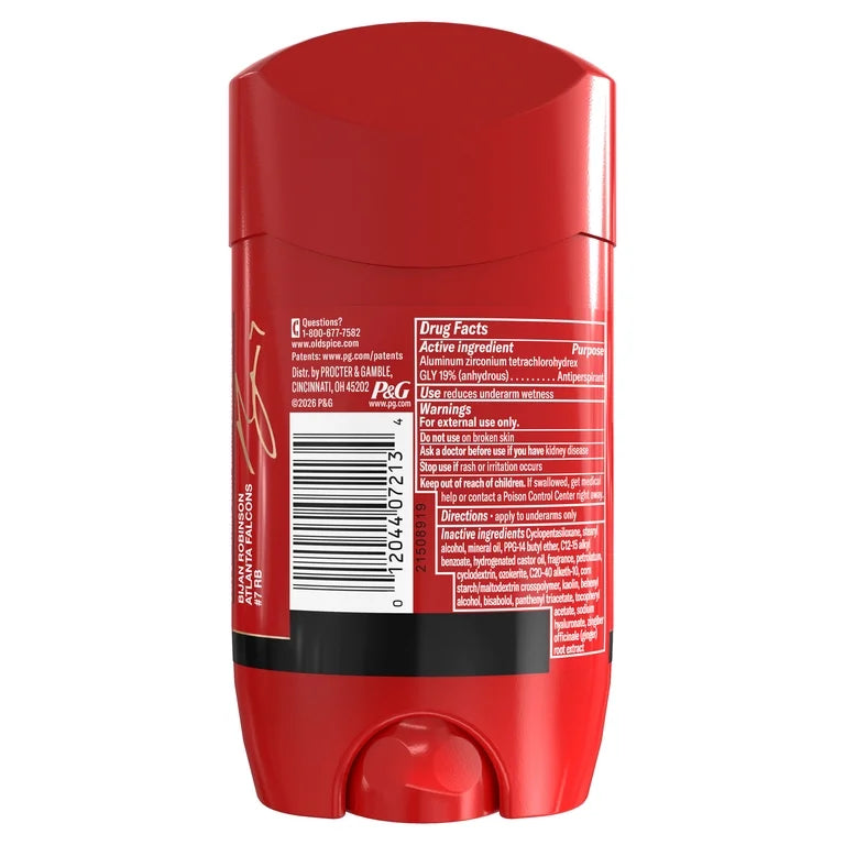 Old Spice Men's Antiperspirant, NFL Collection, Bijan Robinson, Scent of Swagger + Spin Moves, 24/7 Sweat Protection, Signature Scent, 2.6 oz
