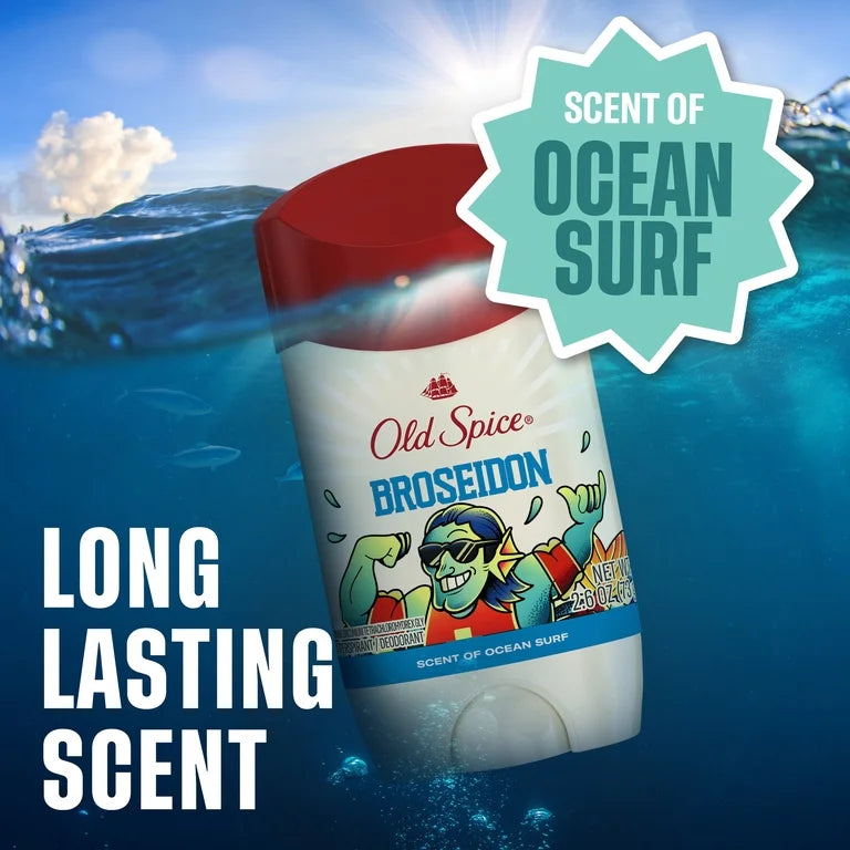 Old Spice Men's Antiperspirant, Broseidon, Scent of Ocean Surf, 2.6oz