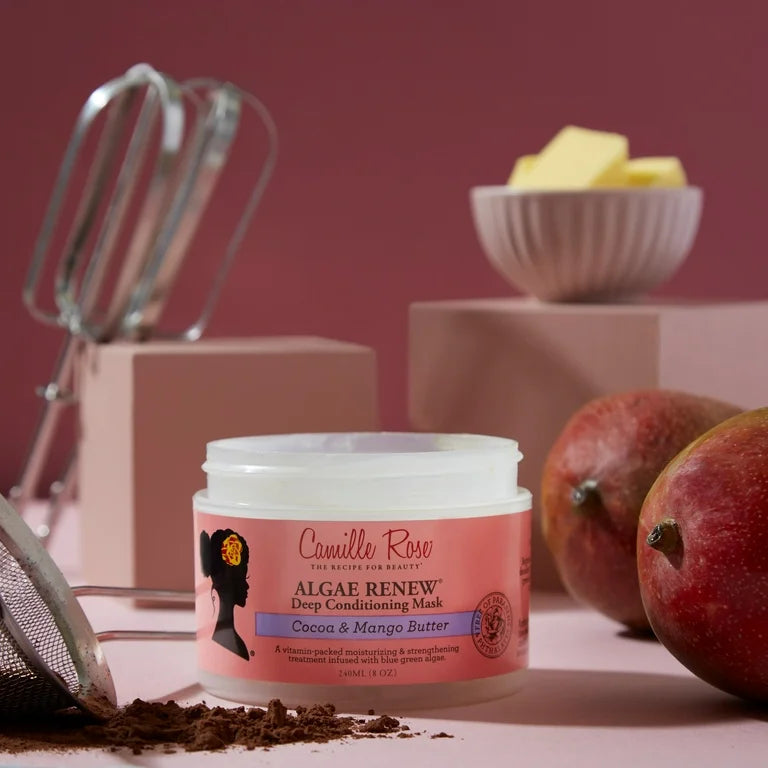 Camille Rose Algae Renew Strengthen & Nourish All Ages Deep Conditioner with Blue Green Algae & Mango Butter, 8oz