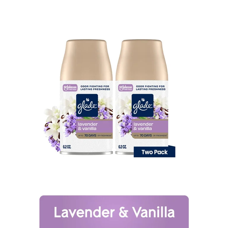 Glade Automatic Spray Refill, Air Freshener, Lavender & Vanilla, 2 Refills