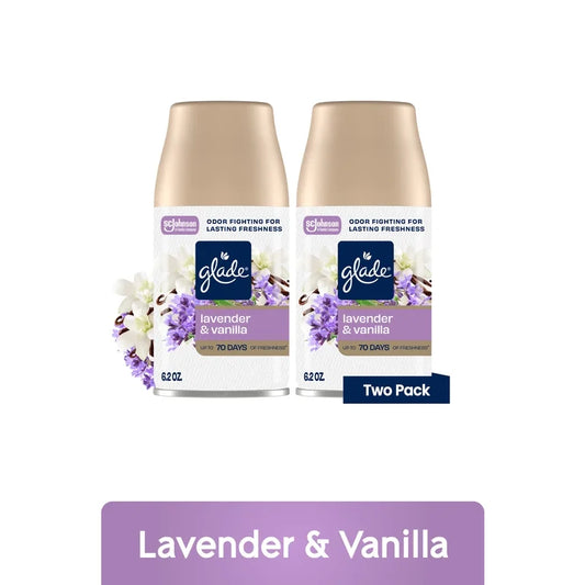 Glade Automatic Spray Refill, Air Freshener, Lavender & Vanilla, 2 Refills