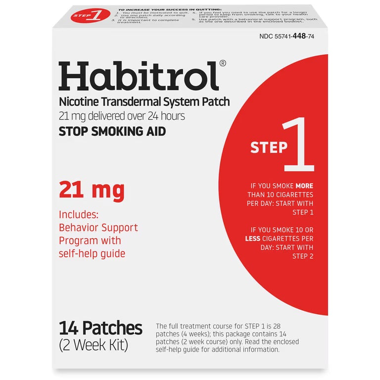 Habitrol Nicotine Transdermal Patches Step 1, 21 mg, 14 Count, Stop Smoking Aid