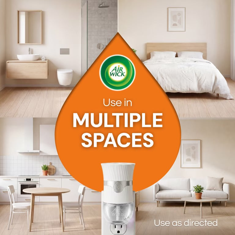 Air Wick Plug-in Fall Scented Oil Warmer Air Freshener Refills, Pumpkin Spice, 4 Count