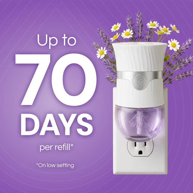 Air Wick Plug-in Fall Scented Oil Warmer Air Freshener Refills, Lavender & Chamomile, 6 Count