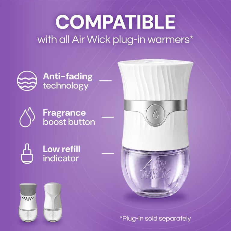 Air Wick Plug-in Fall Scented Oil Warmer Air Freshener Refills, Lavender & Chamomile, 6 Count