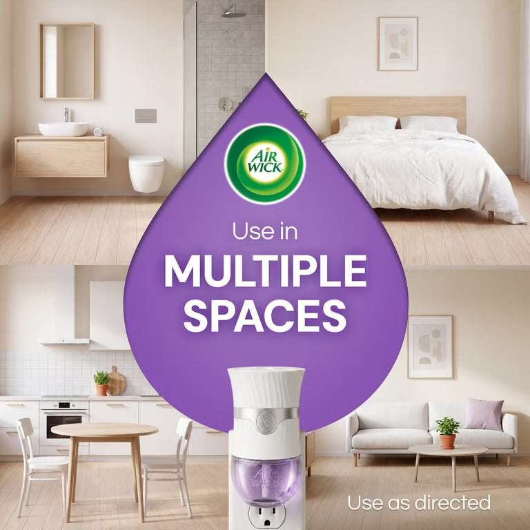 Air Wick Plug-in Fall Scented Oil Warmer Air Freshener Refills, Lavender & Chamomile, 6 Count