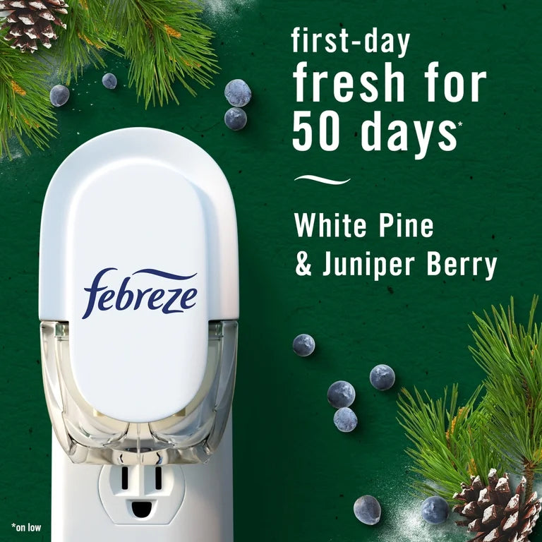 Febreze Plug In Air Freshener, Odor-Fighting Scented Oil 3 Refill, Holiday Mix