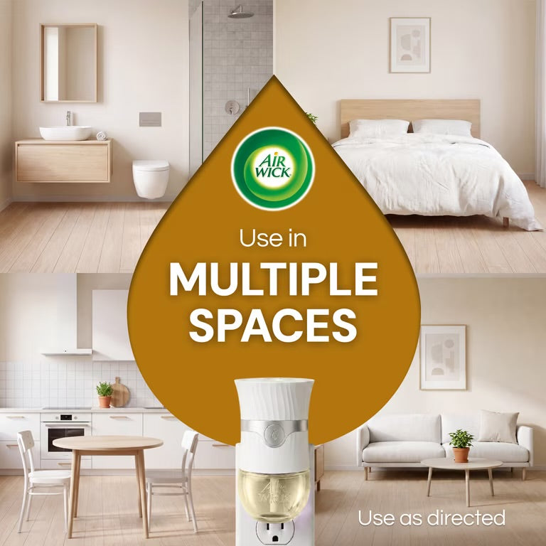 Air Wick Plug-in Fall Scented Oil Warmer Air Freshener Refills, Hazelnut Latte, 4 Count