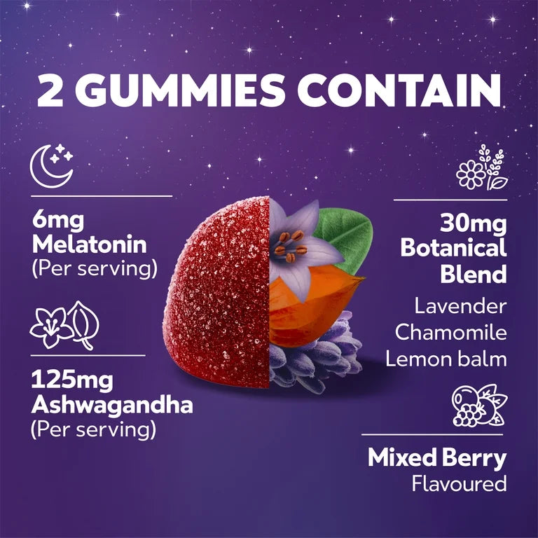 ZzzQuil PURE Zzzs Melatonin Triple Action with Ashwagandha, Melatonin 6mg, 42 Gummies