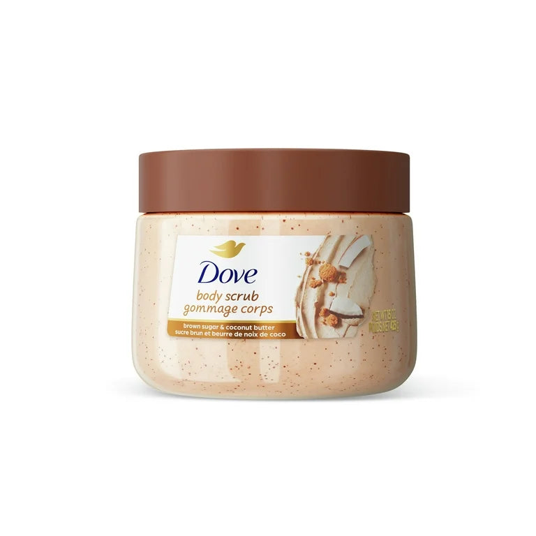 Dove Exfoliating and Moisturizing Body Scrub, Brown Sugar and Coconut Butter, 15 oz
