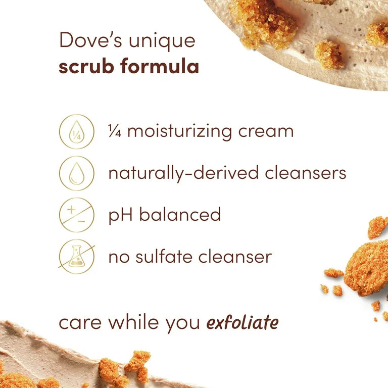 Dove Exfoliating and Moisturizing Body Scrub, Brown Sugar and Coconut Butter, 15 oz