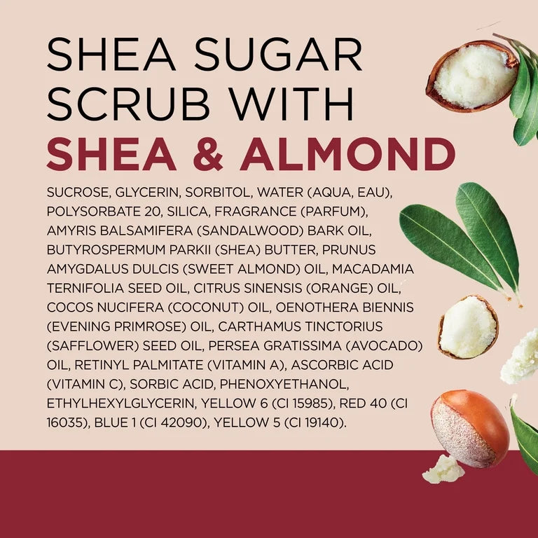 Dr Teal's Shea Sugar Body Scrub with Shea Butter, Almond & Essential Oils, 19 oz