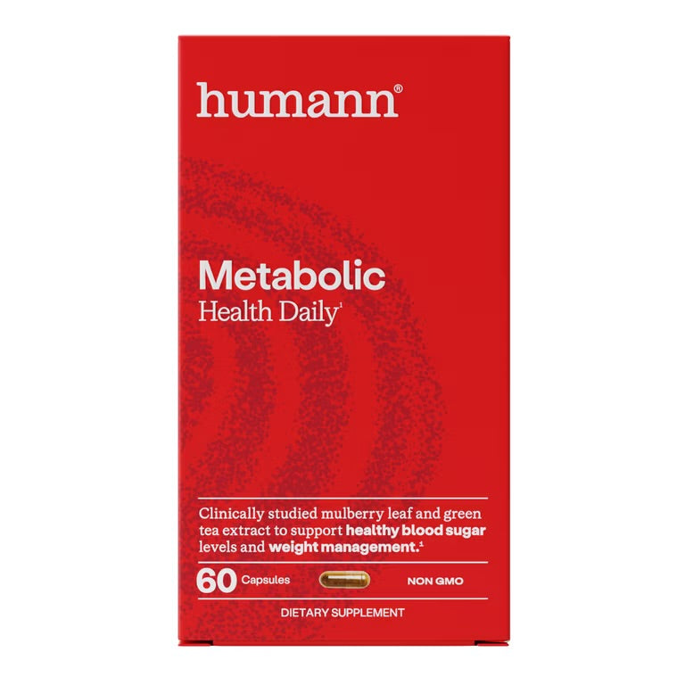 Humann Metabolic Health Daily, Triple-Action Blood Sugar & Glucose Support, Metabolic Balance Supplement, Plant-Based Non-GMO, 60 Capsules
