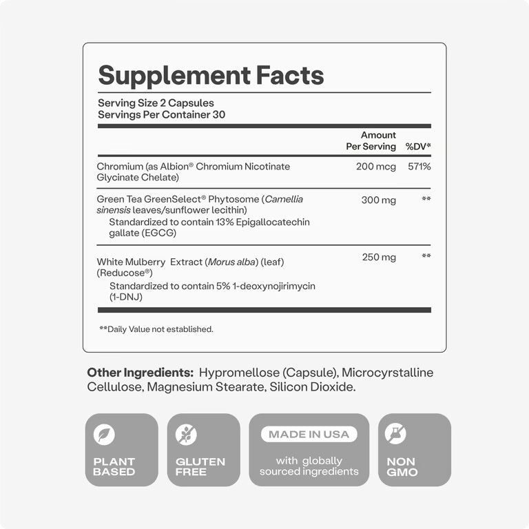 Humann Metabolic Health Daily, Triple-Action Blood Sugar & Glucose Support, Metabolic Balance Supplement, Plant-Based Non-GMO, 60 Capsules