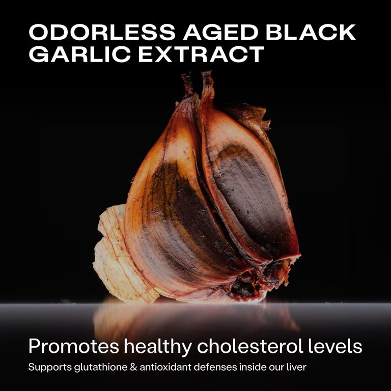 Humann Cholesterol Health Daily, Aged Black Garlic Extract & Citrus Bergamot, Cholesterol, Lipid, & Liver Support Supplement, 60 Capsules