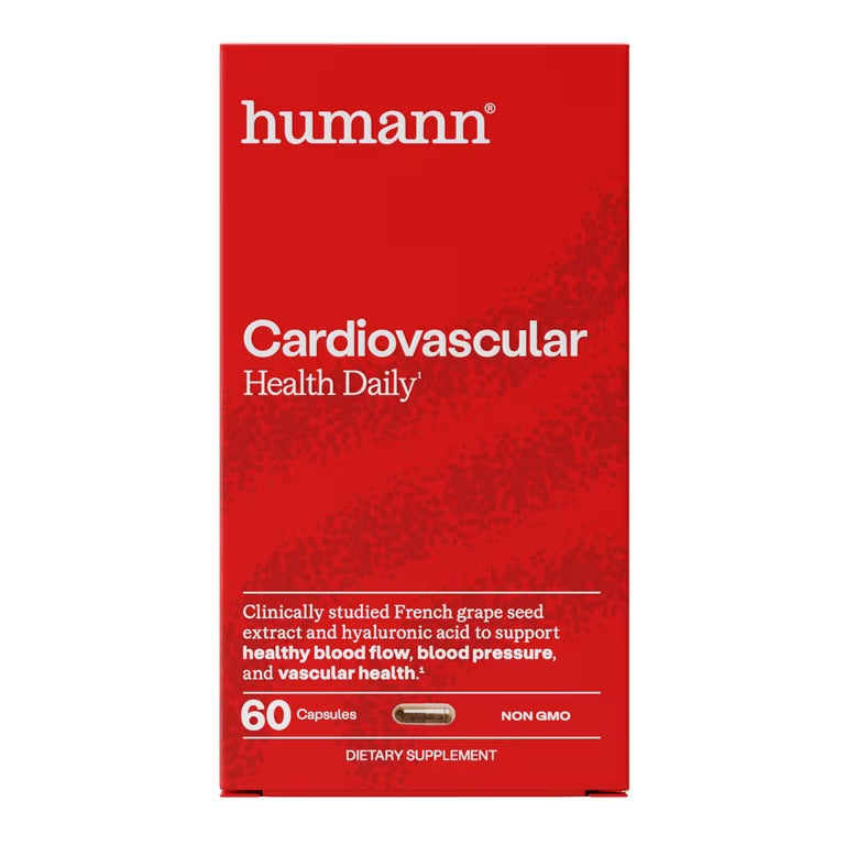 Humann Cardiovascular Health Daily, 4-in-1 Vascular & Blood Pressure Support Plant-Based Non-GMO, 60 Capsules