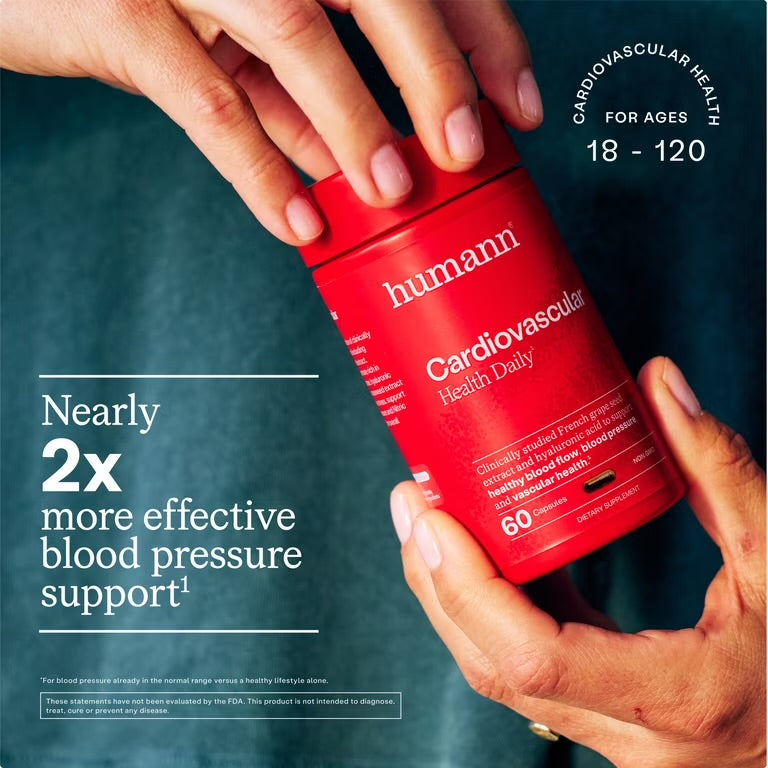 Humann Cardiovascular Health Daily, 4-in-1 Vascular & Blood Pressure Support Plant-Based Non-GMO, 60 Capsules