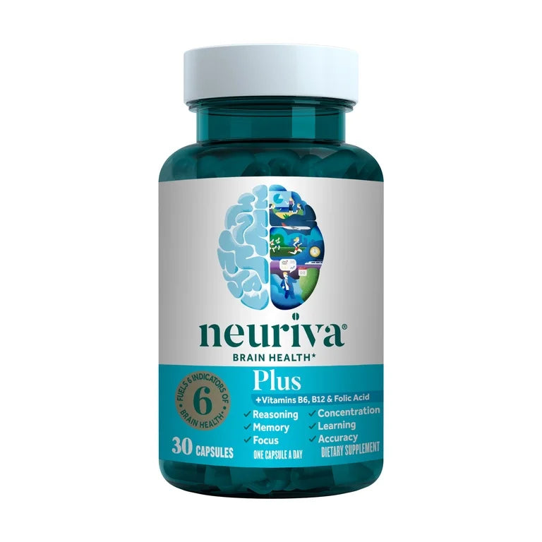 Neuriva Plus Brain Health Supplement, Vitamins B12 & B6, Support for Memory and Focus, 30ct Capsules