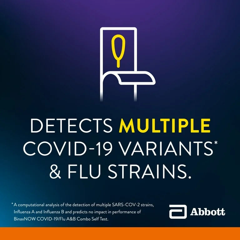 BinaxNOW™ COVID-19/Flu A&B Combo Self-Test with Fast, Reliable Results in 15 Minutes, 4 Count Pack